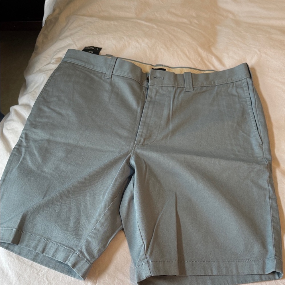 J. Crew Men's Blue/Gray Flat Front Shorts